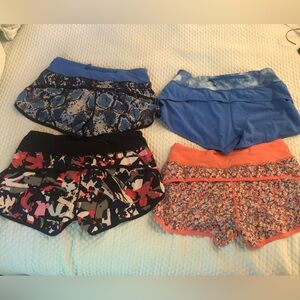 Lot of 5 Lululemon running shorts size 4
